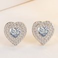 thumbnail image 5 of HANXIULIN Lady Sweet Temperament Earrings Full Diamond Heart Shaped Earrings Fashion Studs Earrings Jewelry Gift, 5 of 5