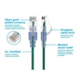 thumbnail image 3 of Monoprice SlimRun Cat6A Ethernet Patch Cable Snagless RJ45 14ft 10pk Green 16335, 3 of 6