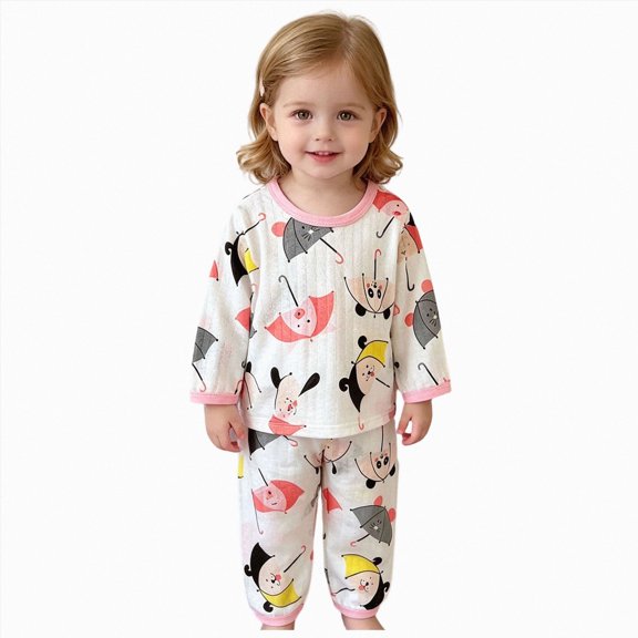 NOLDARES Boys Cotton Pajamas Long Sleeve Toddler Boys Pjs Kids Fall Winter Sleepwear Sets 6-12 Months 12-24 Months 2t 3t 4t 5t 6t 7t 8t 9t Children,Light Pink,4-5 Y