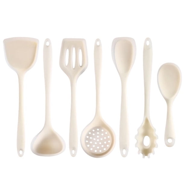 Juego de 7 utensilios de cocina de silicona antiadherentes para cocinar y hornear, espátula, utensilios de cocina multifuncionales