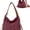 Red, variant on Women's Convertible Canvas Tote Bag, Large Capacity Multiway Shoulder Backpack, Adjustable Strap Hobo Handbag, Casual Versatile Crossbody Purse for Work Travel Daily Use