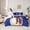 Blue, variant on Manfei Kawaii Snowman Bedding Comforter Set 7pcs for Kids Children, Merry Christmas Full Bedding Set, Snow Cardinal Bird Fitted Sheet Flat Sheet, Gray Room Decor
