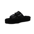 thumbnail image 2 of Slide Slippers Women Fluffy Fuzzy Flatform Open Toe Fall Indoor Daily Shoes Black 7, 2 of 7