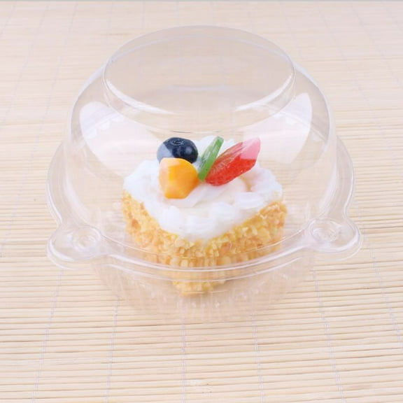 50Pcs Disposable Plastic Cake Pastries Boxes Cases Transparent Cupcake Muffin Dome Holders Cups