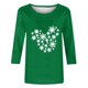thumbnail image 3 of Puntoco Camiseta de mujer con cuello redondo, manga 3/4 y estampado navideño, jersey de cuello redondo, camiseta de manga larga con cuello redondo, 3 of 3