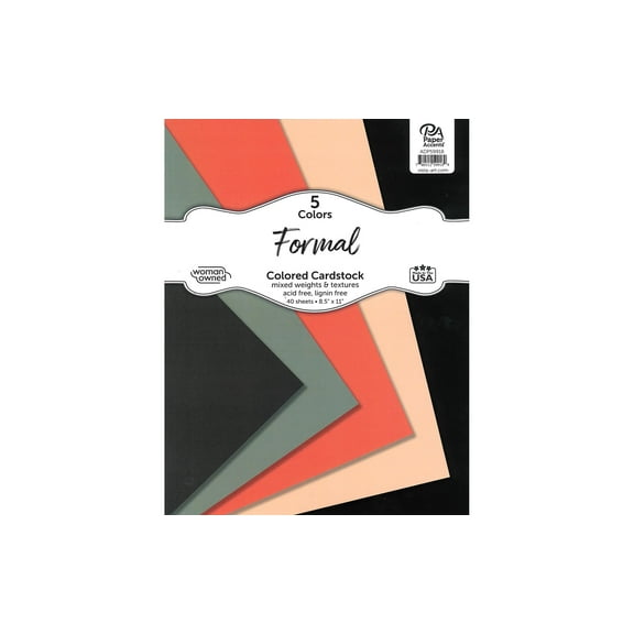 Accent Design Paper Accents Cardstock Variety Pack 8.5x11" 40 Sheets – Formal Colored Cardstock, Card Stock, Construction Paper for Scrapbooking, DIY, and Art Projects