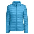 thumbnail image 4 of Hogleaql Womens Plus Size Lightweight Puffer Jacket, Cozy Long Sleeve Full Zip Stand Collar Quilted Coat Thermal Windbreaker Puffy Jacket with Pockets Fall Winter Outerwear Blue XL, 4 of 4
