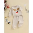 thumbnail image 4 of 0-3Y Kid Baby Boys Christmas Outfits 6M 12M 18M 24M 3Y Long Sleeve Deer Embroidery Sweatshirt and Pants Set Toddler Clothes, 4 of 10