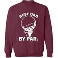 thumbnail image 2 of OXI Crewneck Sweatshirt - Best Dad By Par,Basic Casual Sweatshirts for Men's and Women Fleece Sweatshirt Long Sleeve- Maroon 3X-Large, 2 of 2