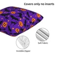 thumbnail image 4 of Halloween Throw Pillow Covers, halloween pumpkins bat design Halloween Decorations Square Pillow Cases with Invisible Zipper for Bed Couch Sofa, Farmhouse Halloween Decor-2 Pack 18x18, 4 of 6