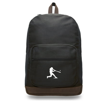 Baseball Player Canvas Teardrop Backpack with Leather