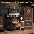 thumbnail image 6 of Bluebow Espresso Machine with Grinder, 20 Bar Semi-Automatic Coffee Maker with Milk Frother, Electric Touchscreen for Home Latte Cappuccino, Black, 6 of 7