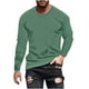 thumbnail image 2 of pstuiky camisas de hombre de manga larga, Camisa de manga larga con cuello redondo, color liso, informal y cómoda para hombre. top de hombre s, 2 of 5