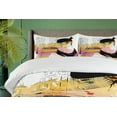 thumbnail image 4 of Ambesonne Fashion Duvet Cover Sets, Retro Lady Sketch Art, 2-King, Orange Black Pink, 4 of 7