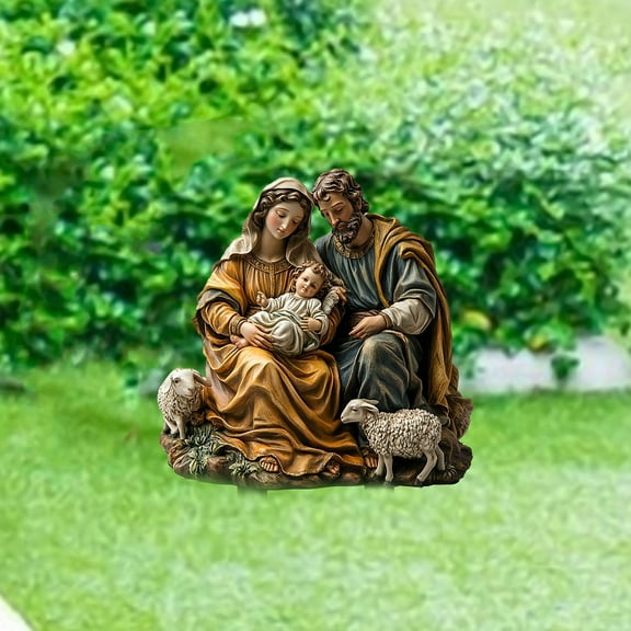 Fancyes Garden Jesus Nativity Scene Stake 2D Christmas Decor, Acrylic Xmas Yard Sign Stake, for Party Outdoor, Festival, Pathway Yard