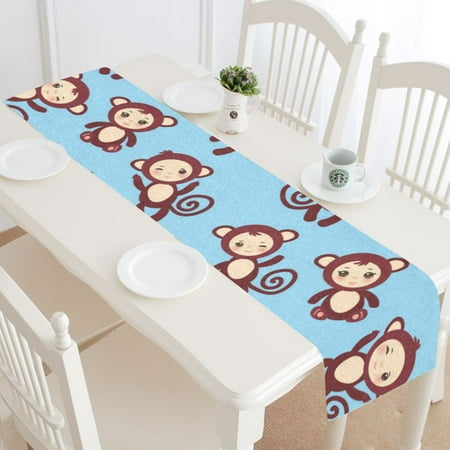 

MKHERT Monkey Table Runner for Wedding Party Banquet Decoration 16x72 inch