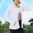 thumbnail image 4 of YDFCWXW Womens Sun Protection Jacket Hoodie UPF 50+ Long Sleeve Zip Up Sun Shirt Clothing Lightweight Outdoor Athletic Jacket White, 3XL, 4 of 8