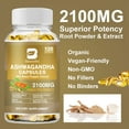 thumbnail image 6 of Extra Strength Ashwagandha Dietary Supplement, 2100 mg for Stress Support, 120 Vegetarian Capsules, 6 of 7