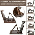 thumbnail image 2 of Multifunctional Wooden Gun Rack, Durable Nightstand Organizer with Pistol Rack for Phone Wallet Ring Key Military Watch Pistol Display Stand Gun Gifts for Men Husband Dad Boyfriend, Dark Brown, 2 of 7