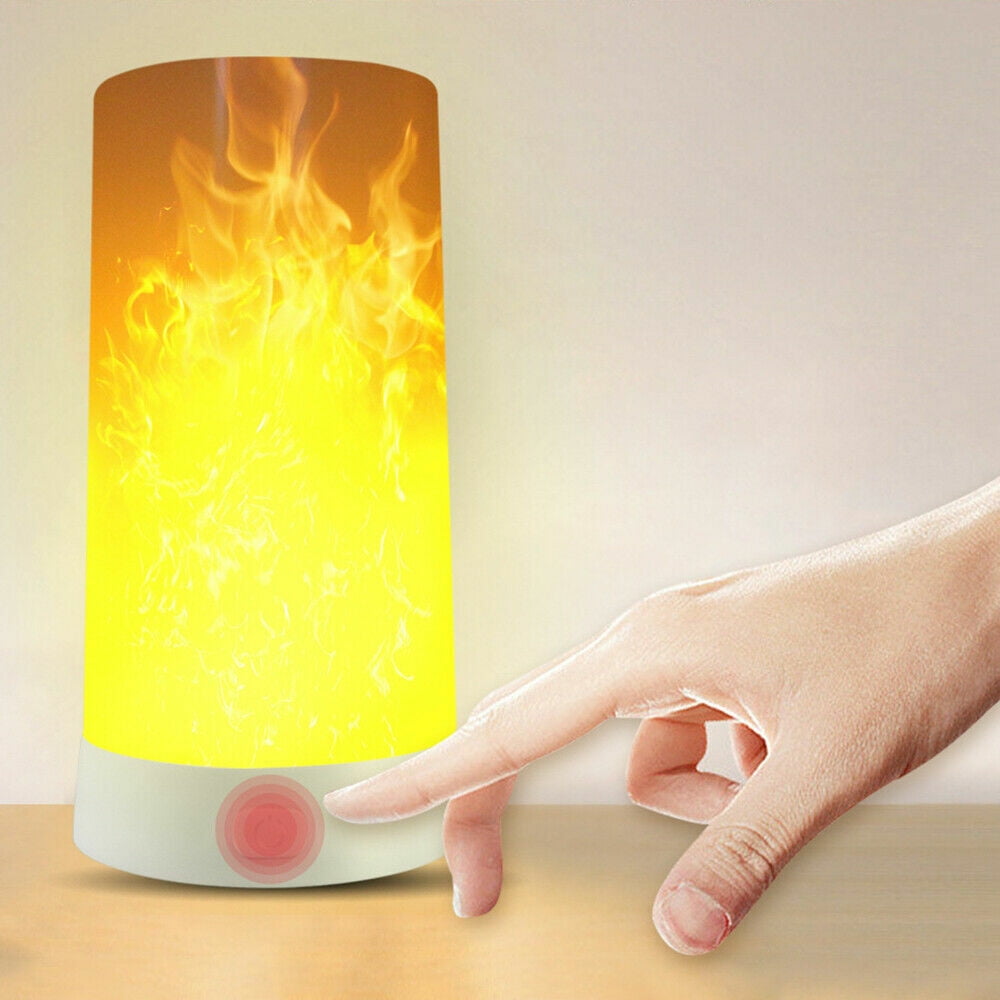 2Pcs LED Flame Lights, Battery Operated Flameless Flickering Fake Fire Candle Lamps with Remote Control Waterproof Outdoor Flame Lights for Fireplace Party Garden Bar
