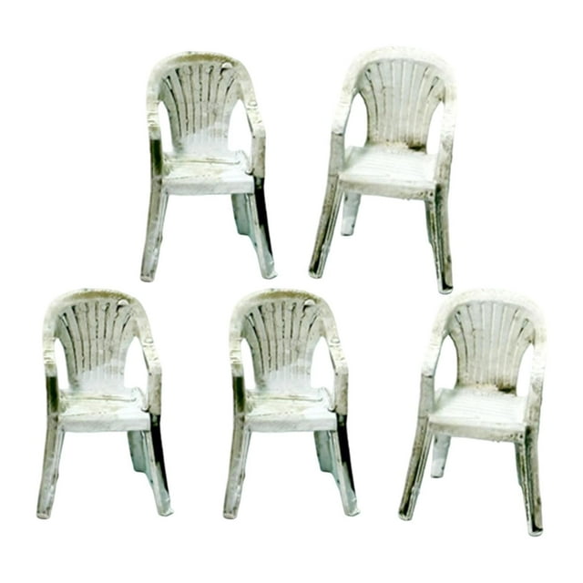 TISHITA 5 Pcs 1/64 Chaises de Diorama de Garage Ornements Simulation Mobilier d'Atelier Auto Blanc