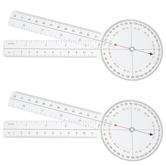 2Pcs Angle Ruler Goniometer Ruler Transparent Angle Ruler Measuring Portable Goniometer Ruler