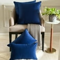 thumbnail image 6 of Navy Blue Luxury Lumbar Pillow Cover 12"x22" | Pack of 2 Modern Velvet Oblong Pillow Cover Solid | Plain Solid Pillowcases for Bed, Couch & Sofa, Modern Home Décor - Navy Velvet Dream, 6 of 9