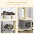 thumbnail image 4 of PawHut Arbre à chat avec lit hamac condo coussin suspendu balle, 4 of 9