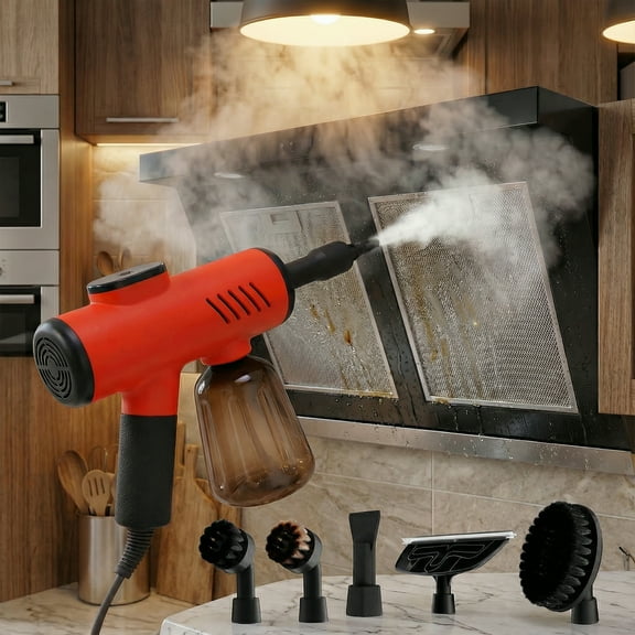 Handheld Pressurized Steam Cleaner, 600ml Hands-Free Portable Steamer, Mini Multipurpose Steam Cleaner with 7 PCS Accessories, For Home|Upholstery|Car|Floor|Grout