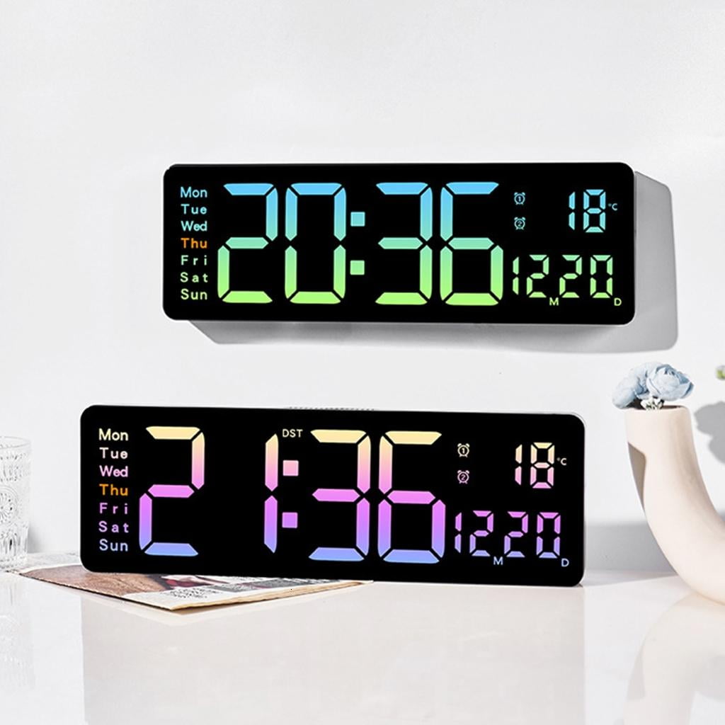 Digital Clock with Large Display, Large Screen Bedsides Clock 12/24 Alarm Clock