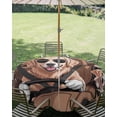 thumbnail image 3 of Outdoor Tablecloth with Umbrella Hole Zipper Funny Dog Printed Round Tablecloth 60" Waterproof Outside Table Cloth Cartoon Diving Dog Cute Patio Table Cover Tablecloths for Picnic Party, 3 of 8