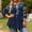 Navy, variant on FDGIU Women's Plus Size Long Sleeve Shirts - Casual Loose Fit Flare Swing Tunic Tops with Ruffle Hem for Spring