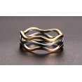 thumbnail image 3 of Women Girls Tri-color Wave Band Ring for Wedding Promise Engagement, 3 of 4
