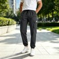 thumbnail image 2 of Aezemi Men Lightweight Cargo Jogger Pants with Zipper Pockets Elastic Waist Casual Hiking Running Workout Long Pants Outdoor Pull on Fashion Fall Spring Trousers XXL, 2 of 5