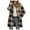Khaki, variant on Viikei Plus Size Womens Cardigans Clearance Winter Coats for Women Long Plaid Printing Buttons Plush Cardigan Jackets