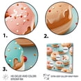 thumbnail image 3 of Designart "Kitchen Pattern with Pink and Blue Doughnuts VI" Fashion Wall Art - Modern Pink Food Donuts Entryway Wall Art, 3 of 6