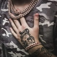 thumbnail image 3 of Leander Hip Hop 12mm 10mm Real White Gold/18K Gold/Rose Gold Plated Iced Out Miami Cuban Link Chain Necklace or Bracelet Diamond CZ Choker for Men Women, 3 of 6