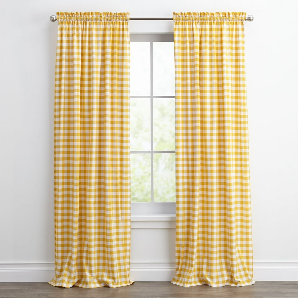 Woven Trends Farmhouse Curtains Kitchen Decor, Buffalo Plaid Curtains