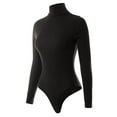 thumbnail image 3 of MixMatchy Women's Long Sleeves Ribbed Sweater Turtleneck Bodysuit Leotard, 3 of 7