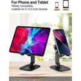 thumbnail image 2 of Cell Phone Stand, Adjustable Height and Angle iPhone Stand for Desk, Foldable Cell Phone Holder Compatible with 4-12.9 Inches, 2 of 5