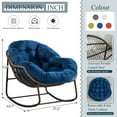 thumbnail image 3 of Egg Shape Wicker Rocking Chair Thick Cushion Modern Lounger for Balcony and Garden Comfy Rocking Chair for Indoor and Outdoor Relaxation, 3 of 11