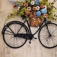 thumbnail image 5 of Pratyus Flowers Bicycle Folk Art Printed Shower Curtain Decor 100% Polyester Fiber Bathroom Decoration with Hooks 60x72, 5 of 7