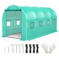 thumbnail image 2 of GloryStar Walking Tunnel Greenhouse, Walk-In Greenhouse with Bottom Widening Design, Galvanized Steel Frame, 2 of 8