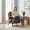 Caramel Brown, variant on Vinform Modern Accent Chair, Arm Chair with Removable Cushion, Metal Frame for Living Room, White