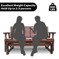 thumbnail image 3 of YTGLEN Patio Rocking Glider Bench, Wooden Outdoor Furniture with Cup Holders for Backyard, Garden, Porch, Dark Brown, 3 of 6