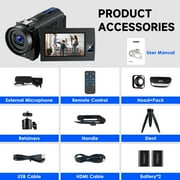 Campark 5K Video Camera Camcorder Dual Lens 3”Touch Screen 56MP Digital Vlogging Cameras for YouTube with Microphone