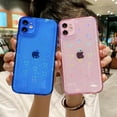 thumbnail image 5 of Compatible for iPhone 11 Clear Case, Cute Glitter Heart Rainbow Laser Holographic Bling Pattern Case for Women Girls Soft TPU Shockproof Camera Protective - Blue, 5 of 11