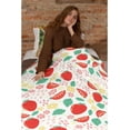 thumbnail image 5 of Yibo Strawberry Cherry Pattern Flannel Soft Warm Cute Strawberry Fruits Blanket Fleece Bed Couch Living Room Blanket for Kids Adults, 5 of 8