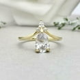 thumbnail image 3 of HeartsAndYou 1.5ct Engagement Ring for Women Pear Cut Moissanite Curved Chevron Women 18k Yellow Gold Over Silver, 3 of 9