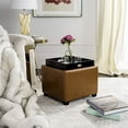 thumbnail image 2 of Safavieh Carter Leather Tray Ottoman in Saddle, 2 of 5